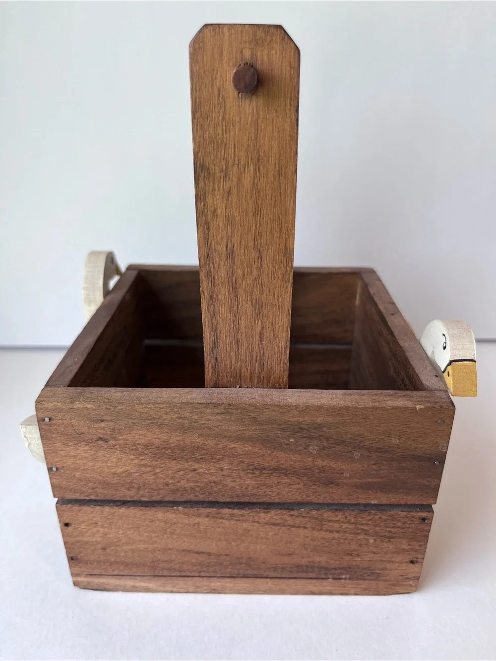 Vintage Mini Goose Wood Crate Basket 80’s Country Cottagecore